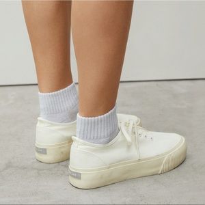 the forever platform sneaker in ecru